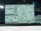 2012 Toyota Sienna SE Window Sticker