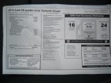 2012 Audi S5 4.2 FSI quattro Coupe Window Sticker