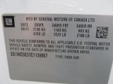 2012 Chevrolet Impala LTZ Info Tag
