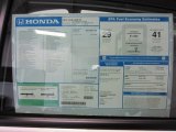 2012 Honda Civic HF Sedan Window Sticker