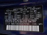 2010 Tucson Color Code for Iris Blue - Color Code: TGY