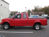 Bright Red Ford F150 in 2000