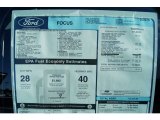 2012 Ford Focus SE SFE Sedan Window Sticker