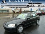 2000 Flamenco Black Pearl Honda Civic LX Sedan #55756683