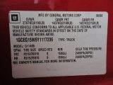 2000 Chevrolet Express G1500 Commercial Info Tag