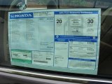 2012 Honda Accord EX V6 Sedan Window Sticker