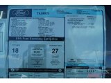 2012 Ford Taurus SEL Window Sticker