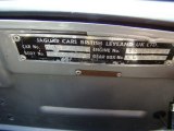 1974 Jaguar XKE Series III Roadster Info Tag
