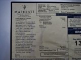 2008 Maserati GranTurismo  Window Sticker