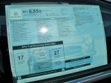 2012 Mercedes-Benz E 550 Coupe Window Sticker