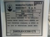 2012 Maserati Quattroporte S Info Tag