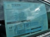 2012 Mercedes-Benz E 550 Coupe Window Sticker