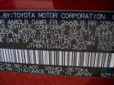 2010 ES Color Code for Matador Red Mica - Color Code: 3R1