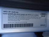 2003 Audi A4 1.8T Cabriolet Info Tag
