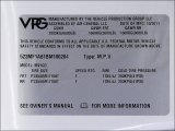 2011 VPG MV-1 DX Info Tag
