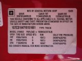 2000 GMC Sonoma SLS Sport Extended Cab Info Tag