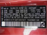 1999 SLK Color Code for Firemist Red Metallic - Color Code: 548