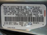 2003 GS Color Code for Mystic Sea Green Opalescent - Color Code: 6S5
