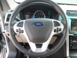 2012 Ford Explorer Limited EcoBoost Limited black leather wrapped steering wheel