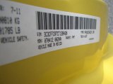 2012 500 Color Code for Giallo (Yellow) - Color Code: PYF