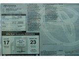 2012 Toyota Sienna Limited AWD Window Sticker