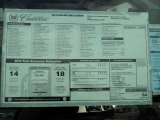 2012 Cadillac Escalade Platinum Window Sticker