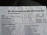 2011 Chevrolet Silverado 1500 LTZ Extended Cab 4x4 Window Sticker