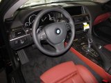 2012 BMW 6 Series 650i Coupe Vermillion Red Nappa Leather Interior