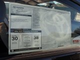 2012 Toyota Yaris L 3 Door Window Sticker
