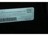 2012 Audi A8 L 4.2 quattro Info Tag