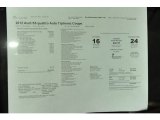 2012 Audi S5 4.2 FSI quattro Coupe Window Sticker