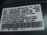 2010 Accord Color Code for Opal Sage Metallic - Color Code: G532MX