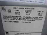 1996 Chevrolet Corvette Collector Edition Coupe Info Tag
