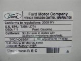 2008 Ford F150 Limited SuperCrew 4x4 Info Tag