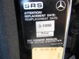 1988 Mercedes-Benz S Class 560 SEL Sedan Info Tag