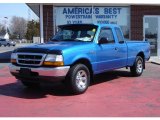2000 Bright Atlantic Blue Metallic Ford Ranger XLT SuperCab #5681361