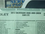 2012 Chevrolet Silverado 3500HD LTZ Crew Cab 4x4 Dually Window Sticker