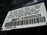 2008 Honda S2000 Roadster Info Tag