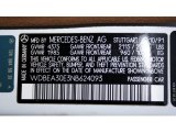 1992 Mercedes-Benz E Class 300 E Sedan Info Tag
