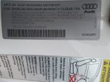 2009 Audi TT 2.0T Coupe Info Tag