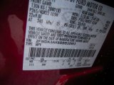2011 Edge Color Code for Red Candy Metallic - Color Code: U6