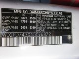 2004 Dodge Sprinter Van 2500 High Roof Commercial Info Tag
