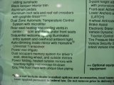 2012 Infiniti FX 35 AWD Limited Edition Window Sticker