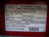 2012 Ford Fiesta SE Hatchback Emission Control Information