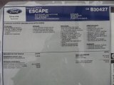 2012 Ford Escape XLS Window Sticker