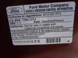 2012 Ford Expedition King Ranch Info Tag