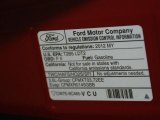 2012 Ford Edge SEL Info Tag