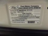 2012 Ford Edge SE EcoBoost Info Tag