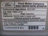 2012 Ford Edge SE EcoBoost Info Tag