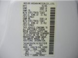 2006 Pathfinder Color Code for Avalanche White - Color Code: QM1